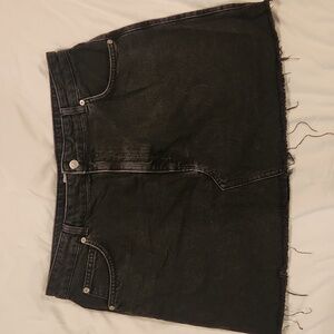 Topshop Black Denim Jean Mini Skirt